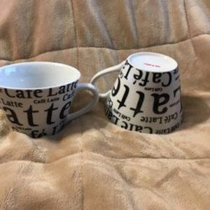 Two Wide Opening Cafe Latte Mugs